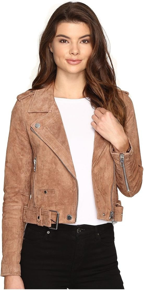 [BLANKNYC] womens Luxury Clothing Cropped Suede Leather Motorcycle Jackets, Comfortable & Stylish... | Amazon (US)