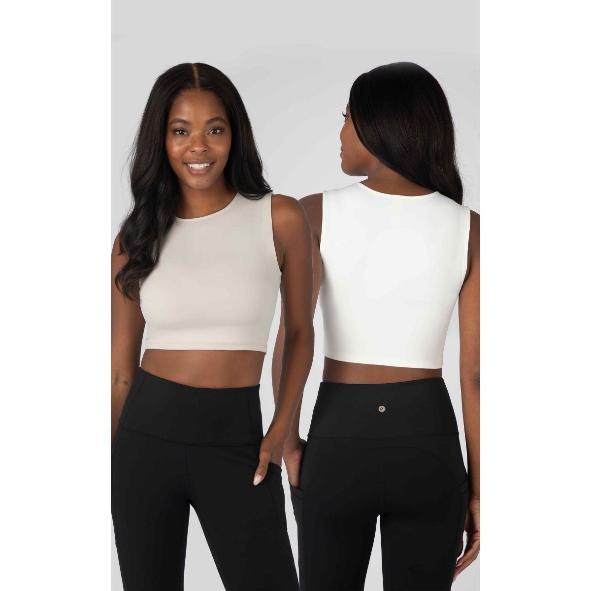 Yogalicious - Womens Fitted Cropped Tank Top 2 Pack | Target
