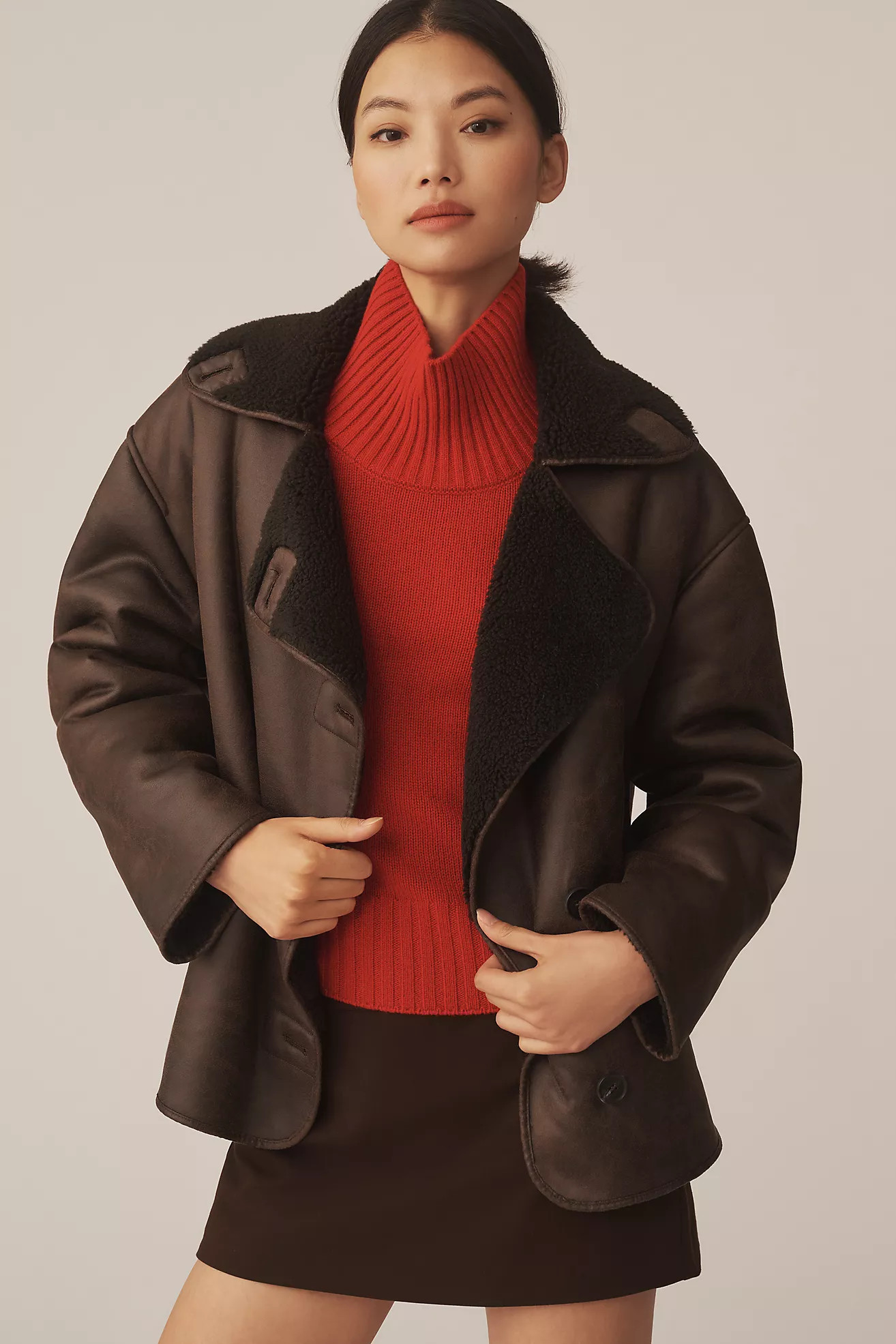 Pilcro Faux-Shearling Cocoon Coat | Anthropologie (US)