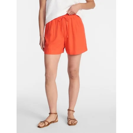Time and Tru Women s Linen Blend Shorts Sizes XS-XXXL | Walmart (US)
