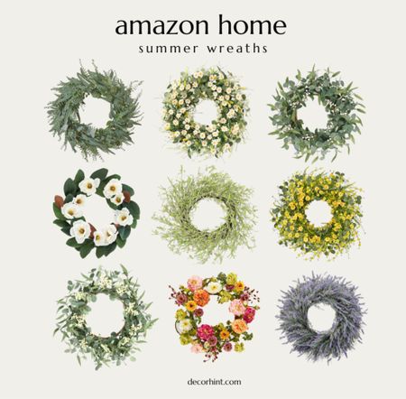 The prettiest Summer wreaths from Amazon! 

#LTKSeasonal #LTKHome #LTKFindsUnder50