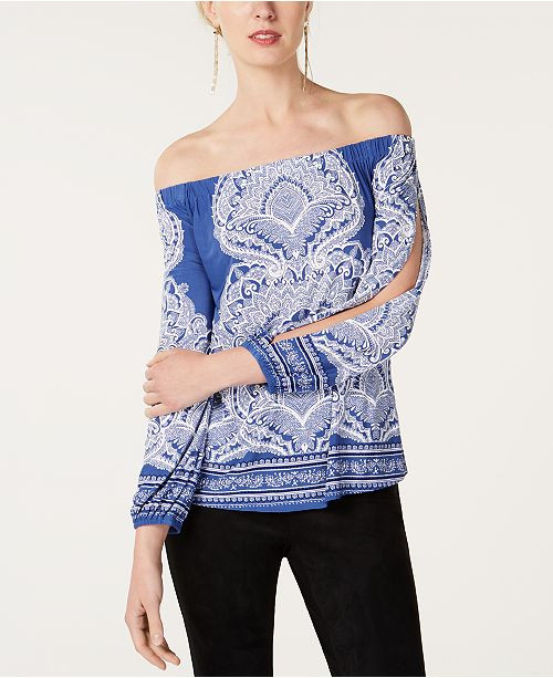 I.N.C. Printed Off-The-Shoulder Top, Created for Macy's | Macys (US)
