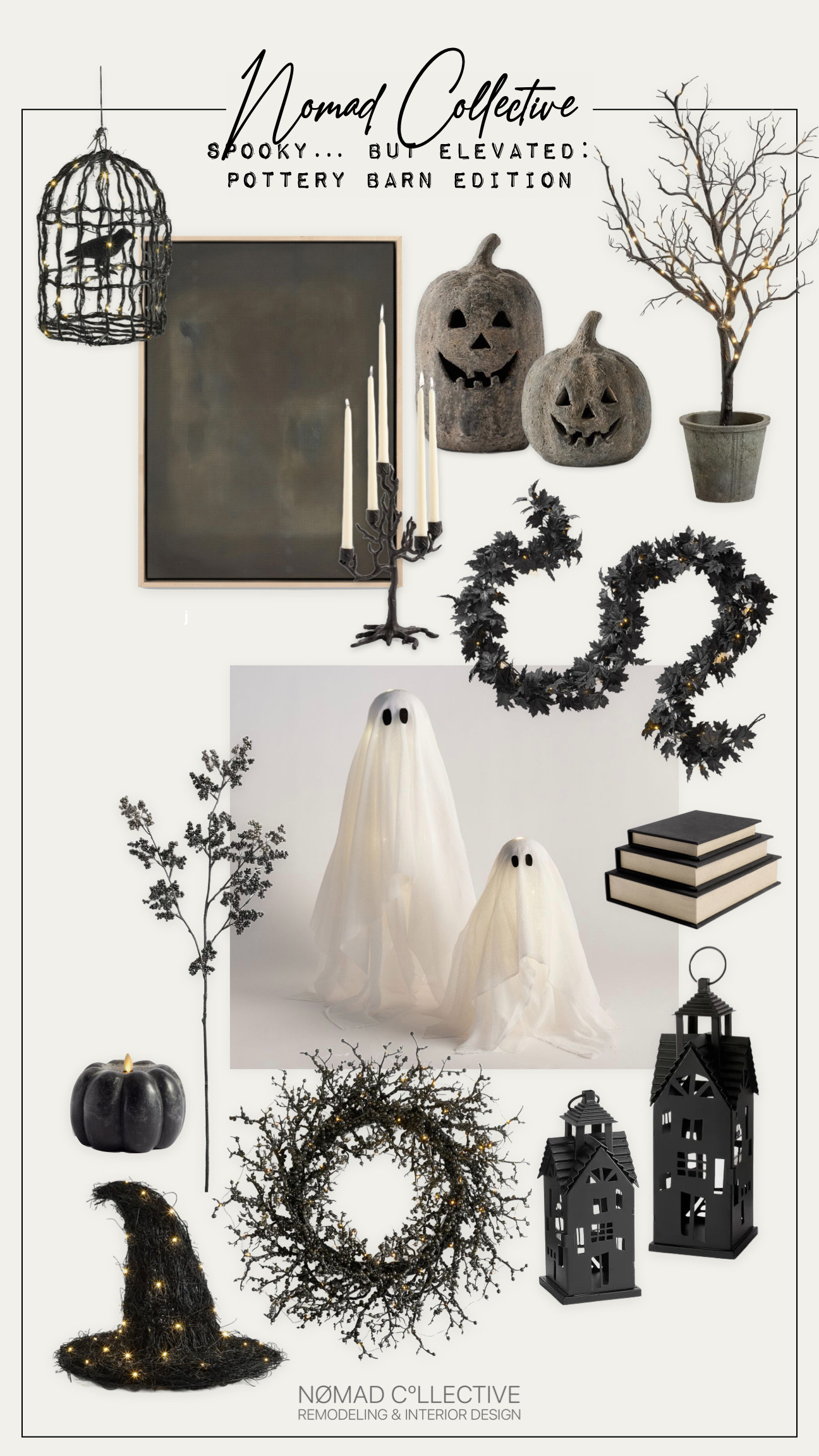 Dark, dramatic, and delightfully spooky—this Pottery Barn collection proves you can decorate for Halloween without sacrificing style. 

 