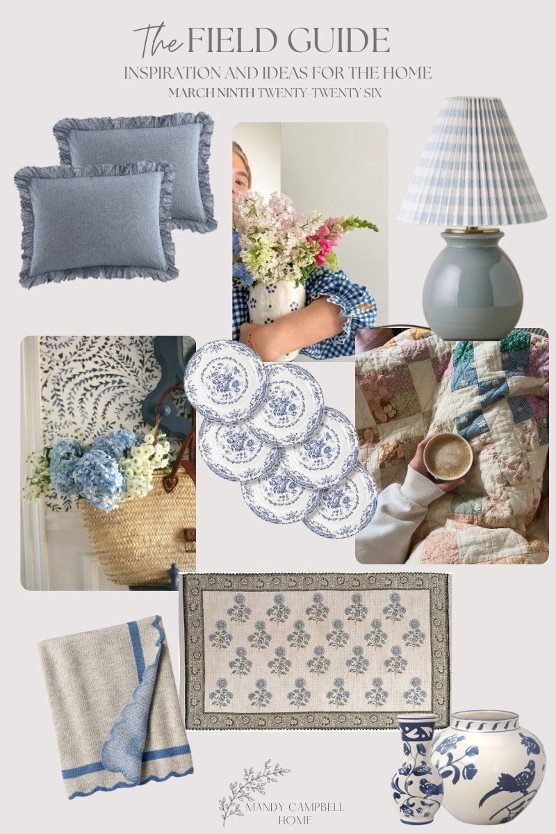
The Field Guide — Thoughtfully gathered inspiration for everyday living.

I am loving soft blue tones, vintage-inspired patterns, and pieces that make home feel a little brighter for spring.  Bring on the sunshine! 🤍 ✨

#LTKHome
