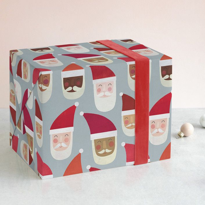 Multi-Cultural Santas Wrapping Paper | Minted