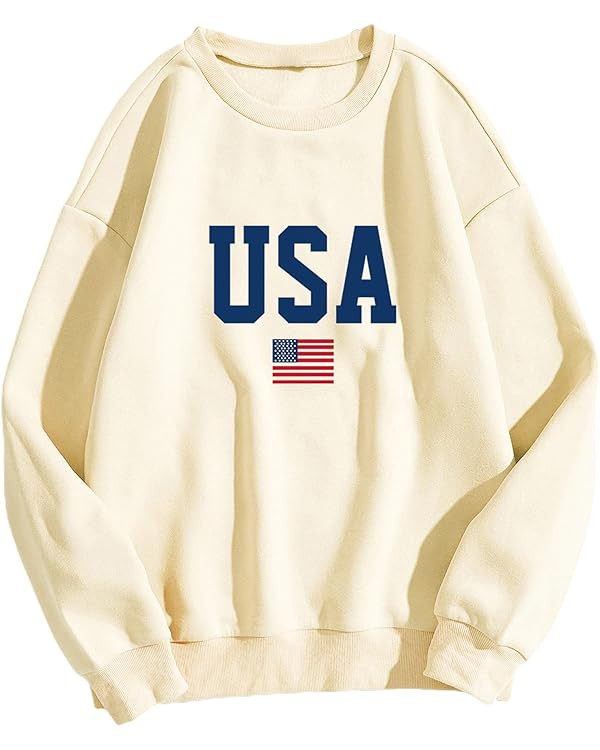 Avanova Women's Graphic Letter Print Long Sleeve Pullover Sweatshirt Loose Top | Amazon (US)