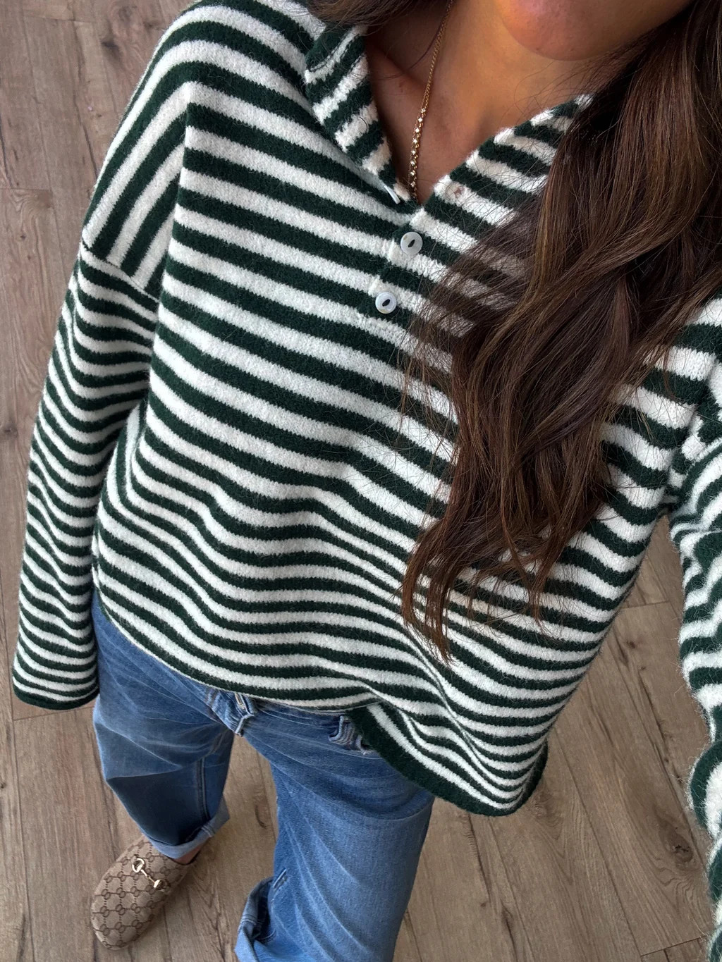 Henley Isla Stripe Sweater | Forest | Shop Talulah