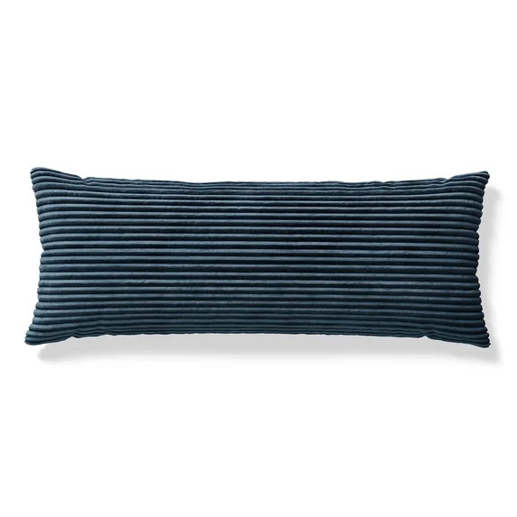 Mainstays Kids Body Pillow with Plush Ribbed Corduroy Removable Cover, 48" x 20", Dark Blue | Walmart (US)
