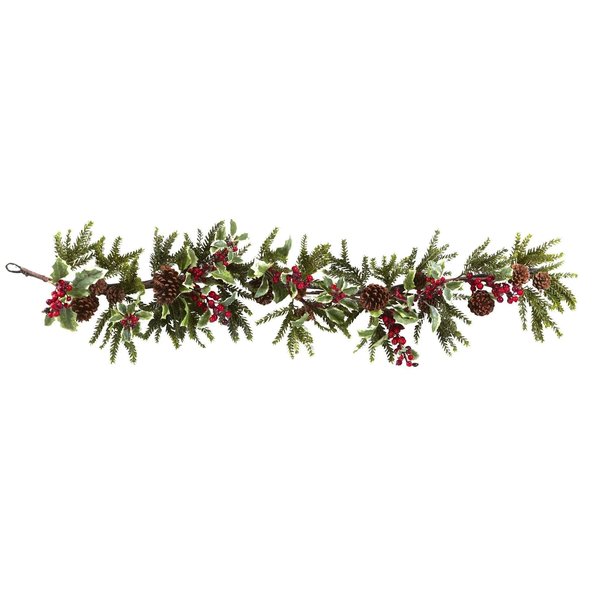 54” Holly Berry Garland | Nearly Natural