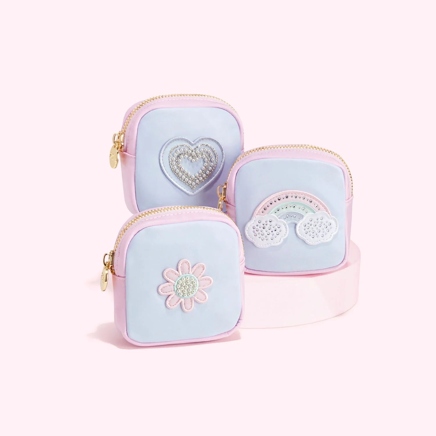 Pastel Nylon Mini Pouch with Crystal | Crystal Pouches - Stoney Clover Lane | Stoney Clover Lane