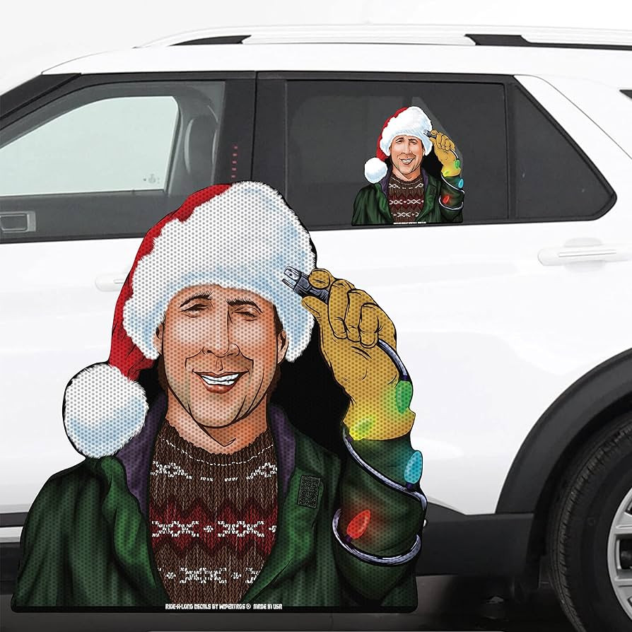 Ride-A-Long Light It Up Clark 11" Perforated Window Decal for Holiday Christmas attaches to Rear ... | Amazon (US)