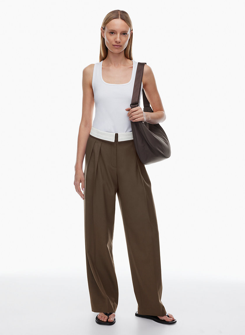 Aritzia Babaton Women's Bureau Pant in Espresso Brown | 14 | Wool/Elastane/Lining | Aritzia