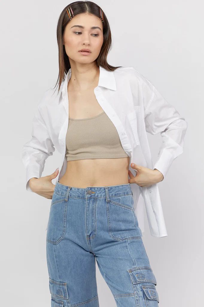 Oversized Poplin Button-Up Top
– Forever 21 | Forever 21 CA