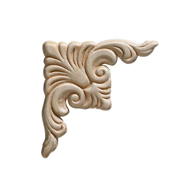 3.75'' H x 3.75'' W x 0.22'' D Wood Onlay Scroll | Wayfair North America