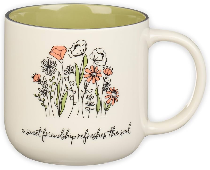 Christian Art Gifts Sage Green Floral Ceramic Coffee Mug – 15 oz. Microwave and Dishwasher-safe... | Amazon (US)