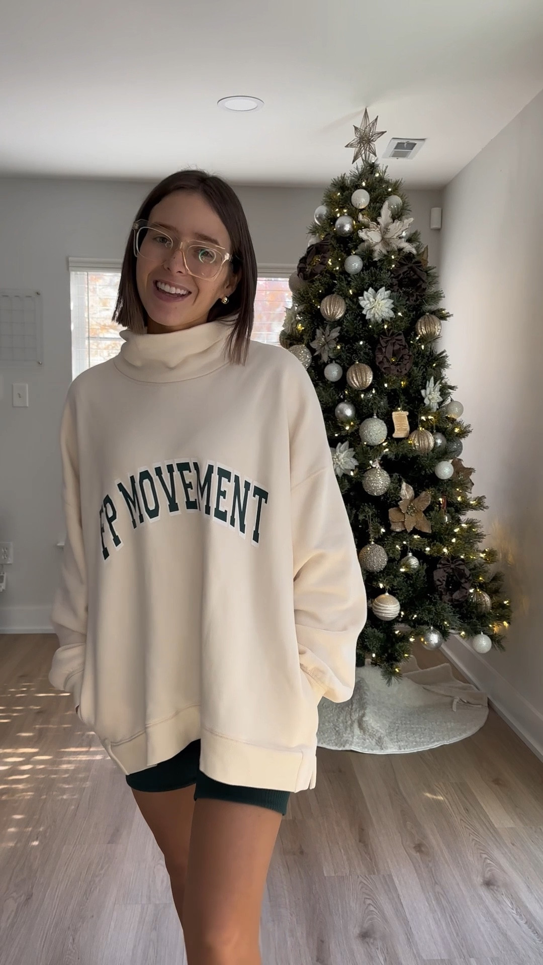 Free People Movement victory set in cream and green. Size small tts! I love the mockneck style sweatshirts with the biker shorts. Giving princess Diana vibes and the colors are great for Christmas time 

Free people, free people movement, free people mockneck sweatshirt, free people mockneck turtleneck set, oversized sweatshirt 

#LTKgrwm #LTKActive #LTKootd