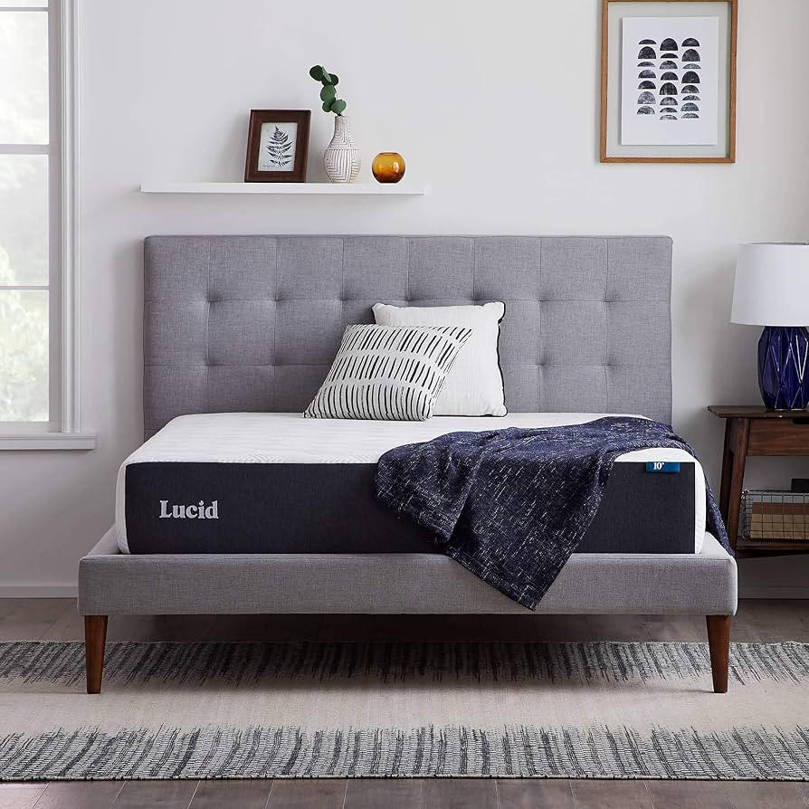 LUCID 10 Inch Memory Foam Mattress - Medium Feel - Bamboo Charcoal and Gel Infusion - Hypoallerge... | Amazon (US)