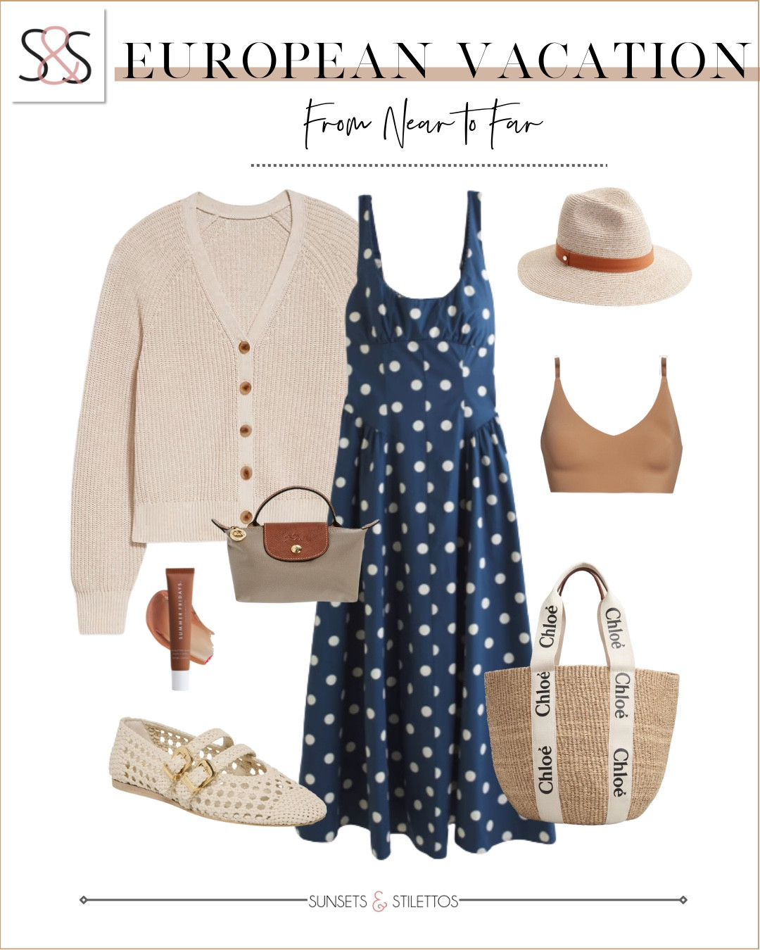 This polka dot dress is one of those pieces I’d pack for a European trip and wear on repeat because it works for sightseeing, dinners, and everything in between. I love layering it with a lightweight cardigan now and styling it solo once it warms up.

European vacation outfits, spring travel outfit ideas for women, polka dot midi dress outfit, travel capsule wardrobe spring, comfortable walking shoes for Europe trips, straw tote travel bag outfit, spring layering pieces for travel, chic vacation outfit ideas, wear now wear later outfits, spring travel fashion essentials

#LTKTravel #LTKSeasonal #LTKOver40