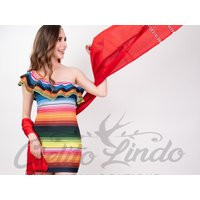 Mexican Serape Mini Dress Off The Shoulder Fiesta Traditional Stretchable Bodycon Printed Ruffled 5  | Etsy (US)