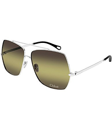 Chloe Women's Aly 62mm Geometric Sunglasses - Shiny Silver/Grey | Dillard's