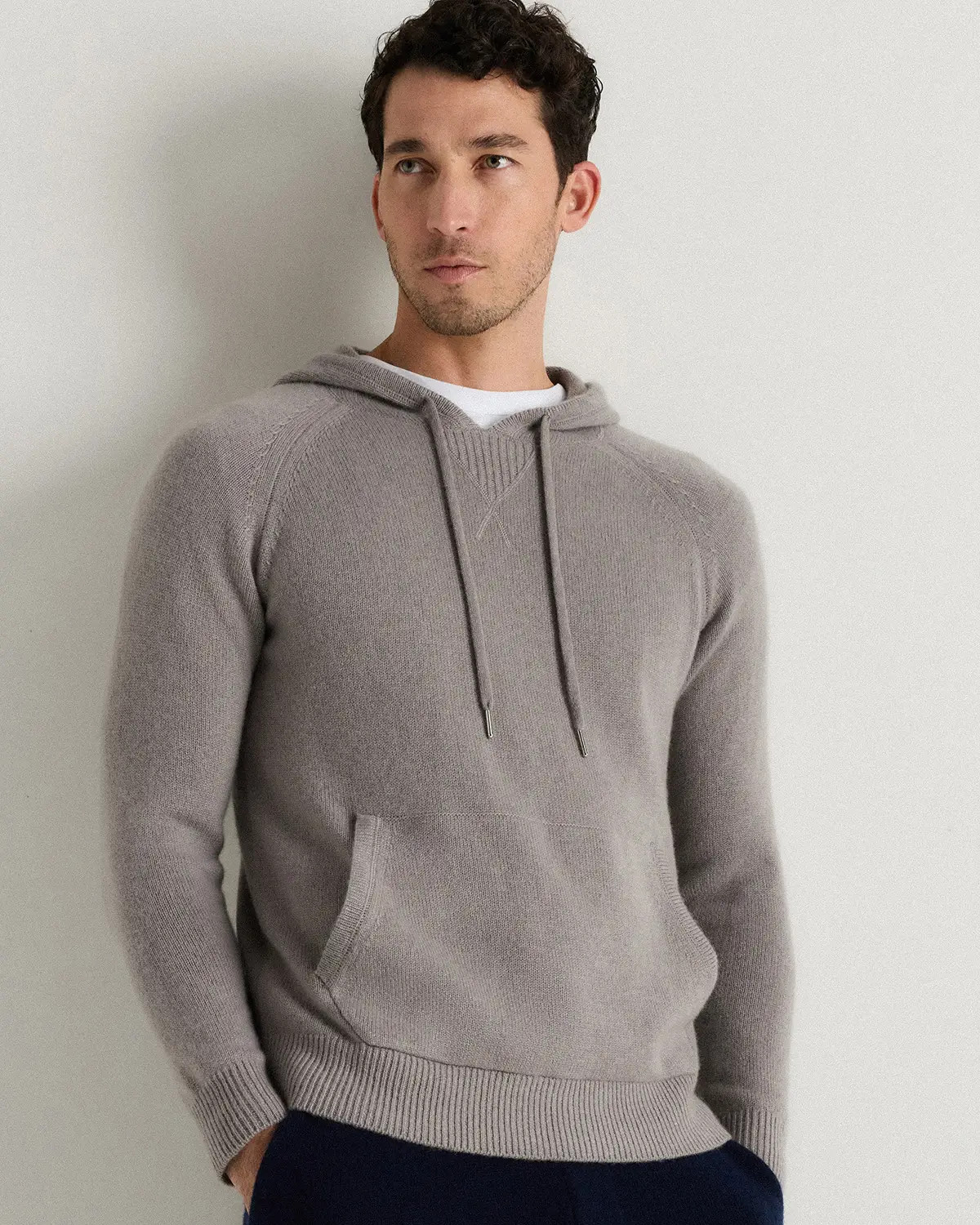 Mongolian Cashmere Pullover Hoodie in Morel Grey | Quince