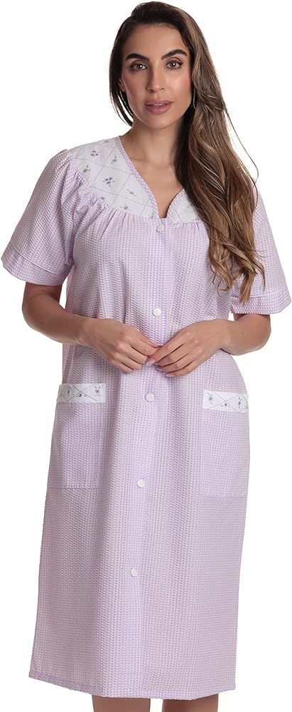 Dreamcrest Short Sleeve Duster Housecoat Women Sleepwear | Amazon (US)
