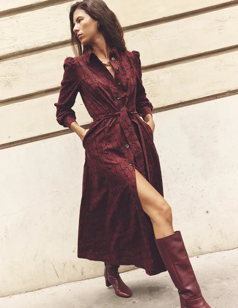 Aubrey Cord Midi Shirt Dress | Boden (US)