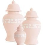 Blush Greek Key Ginger Jars | Lo Home by Lauren Haskell Designs