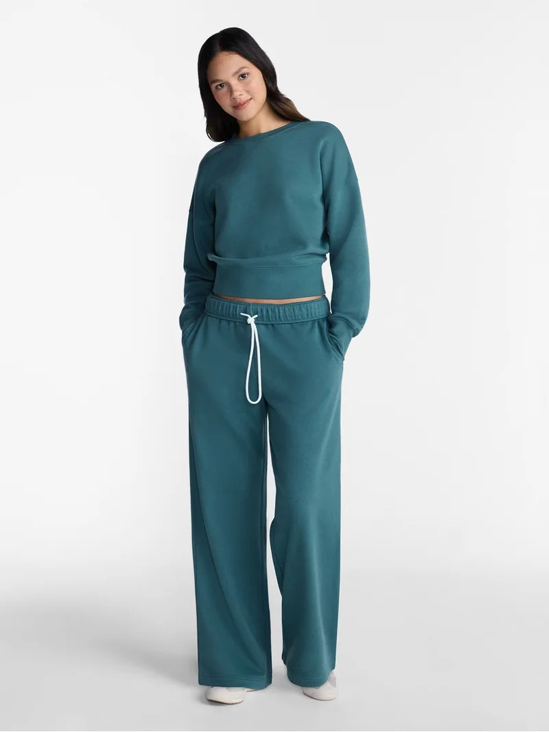 No Boundaries Soft Fleece Wide Leg Pants, 30\u201d Inseam, 1 or 2-Pack, Women\u2019s XXS-4X | Walmart (US)