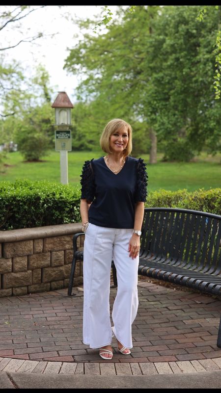 Buy one get one half off at Chico’s. These palazzo pants go with so many tops in my closet and are just so comfortable. Look at the fab sleeves on this classic navy spring top. 

#LTKover40 #LTKGiftGuide #LTKSeasonal