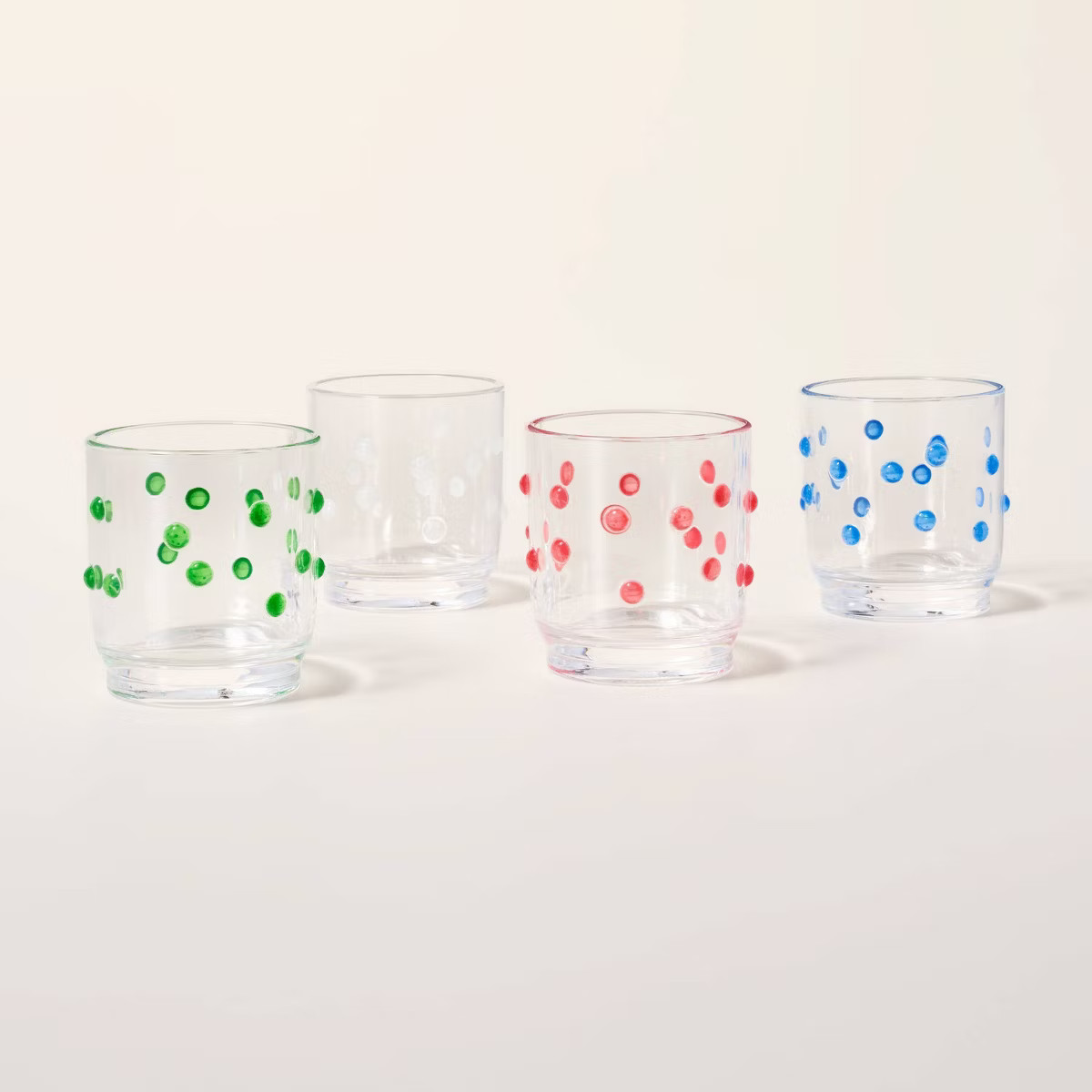 10.14oz 4pc Polka Dot Acrylic Lowball Drinkware Set Green/Cream/Pink/Blue - kate spade new york x... | Target