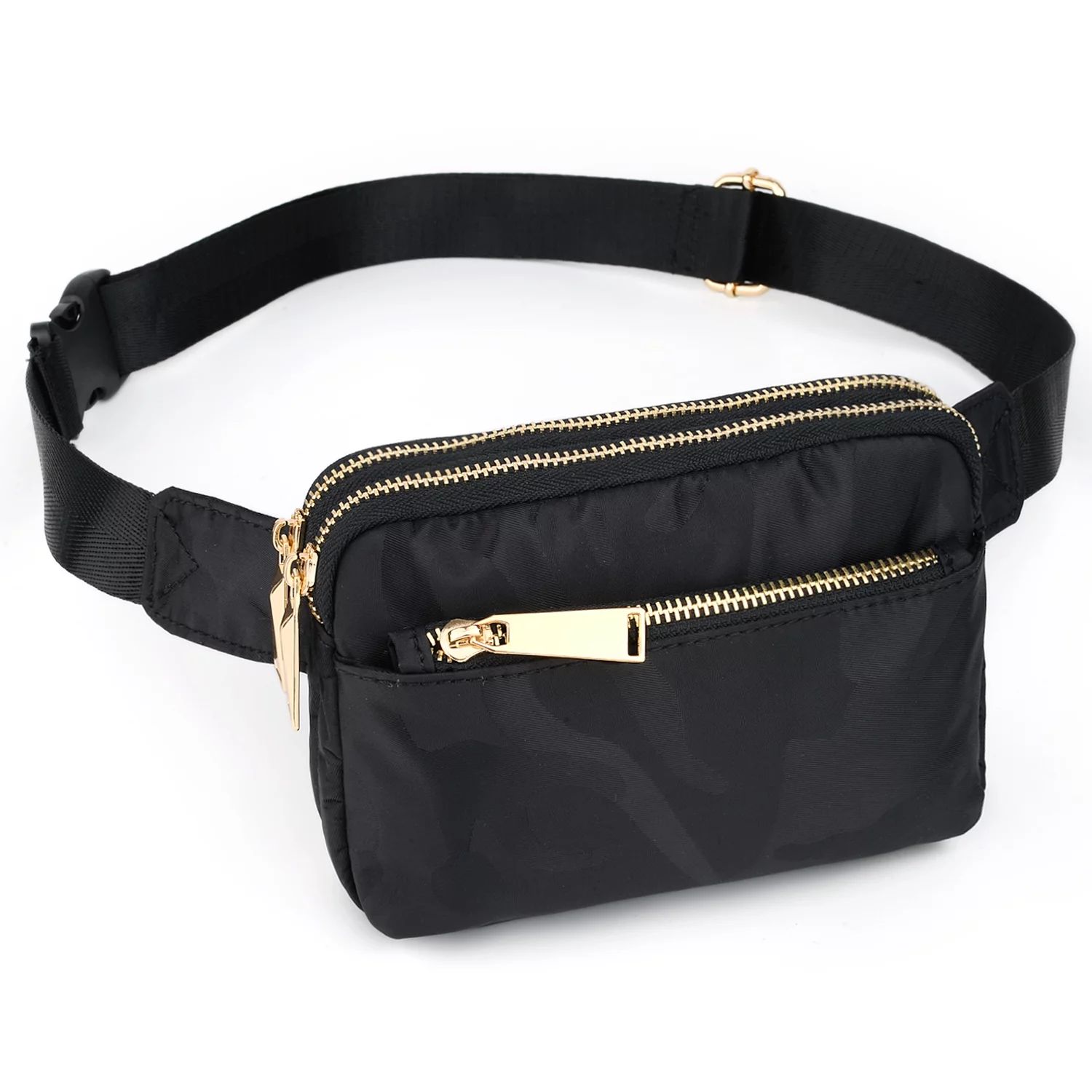 UTO Fanny Pack for Women Mini Belt Bag Waterproof Nylon Fashion Waist Packs with 3 Zipper Pockets... | Walmart (US)