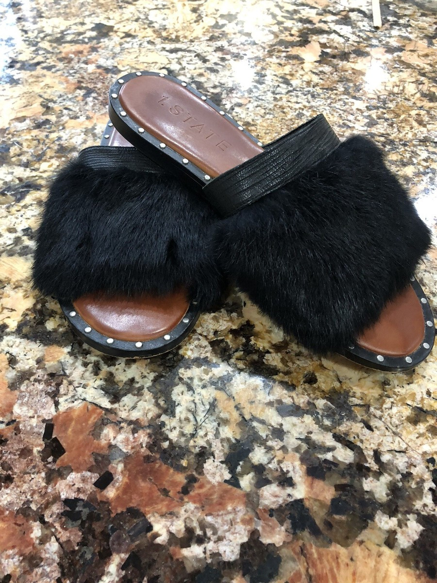 1. State House Slippers/Slides  Rabbit Fur 7.5 | eBay US