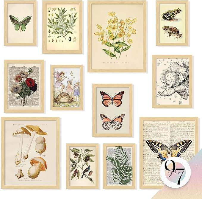 97 Decor Cottagecore Wall Art - Vintage Fairycore, Boho Fairy Room Decor, Nature Earthy Posters F... | Amazon (US)