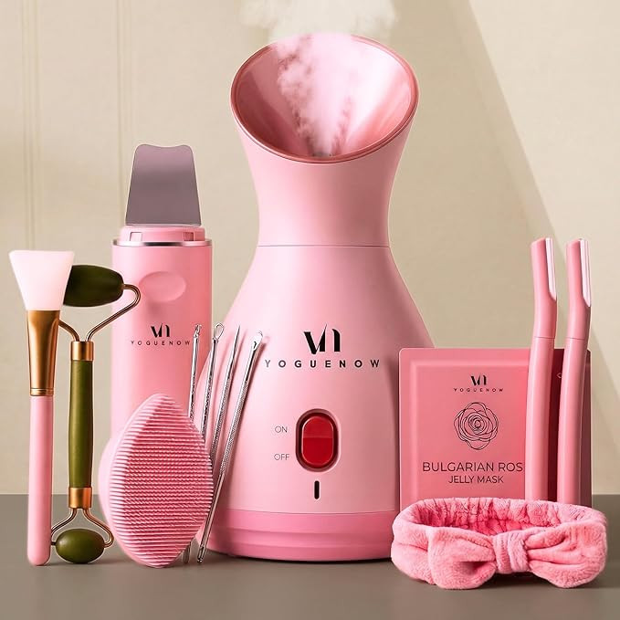 Facial Steamer Spa Kit with Complimentary 17 Skin Care Tools | Face Steamer for Facial Deep Clean... | Amazon (US)
