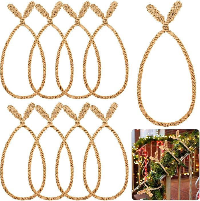 Zhengmy 8 Pcs 20 Inches Christmas Garland Ties Christmas Decorative Twist Ties for Banister Reusa... | Amazon (US)