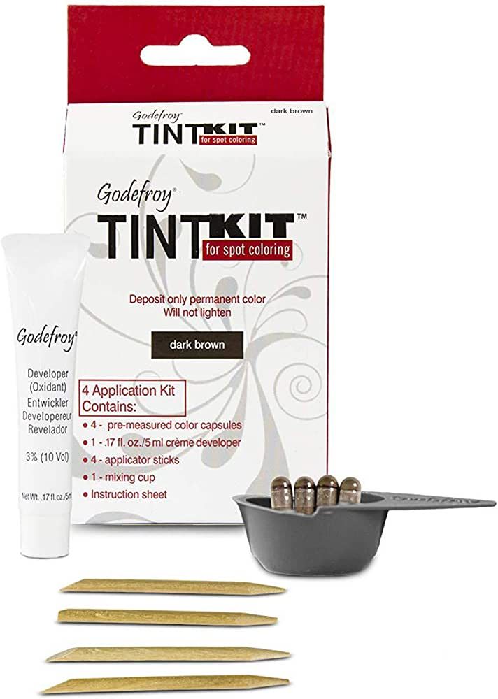 Godefroy Hair Color Kit for Spot Coloring, Covers Up Gray Hairs, Dark Brown, 4-Application Kit, P... | Amazon (US)