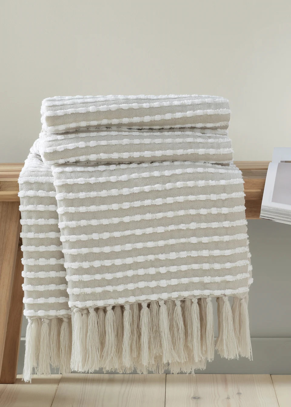 Catherine Lansfield Stab Stitch 125x150cm Blanket Throw - One Size | Matalan (UK)