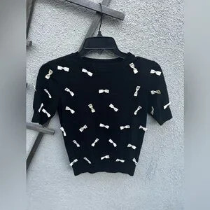 Alice + Olivia Ciara Bow Embellished Knit Pullover Sweater | Poshmark