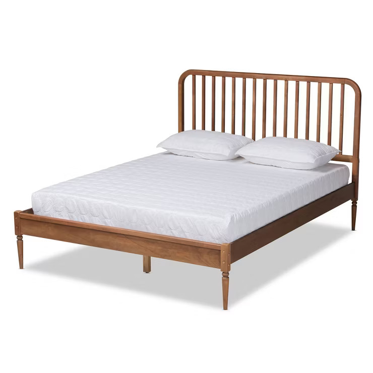 Neilan Wood Platform Bed Walnut Brown - Baxton Studio | Target