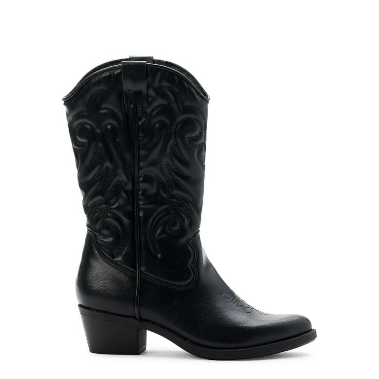 Madden NYC Women's Almond Toe Western Boots - Walmart.com | Walmart (US)
