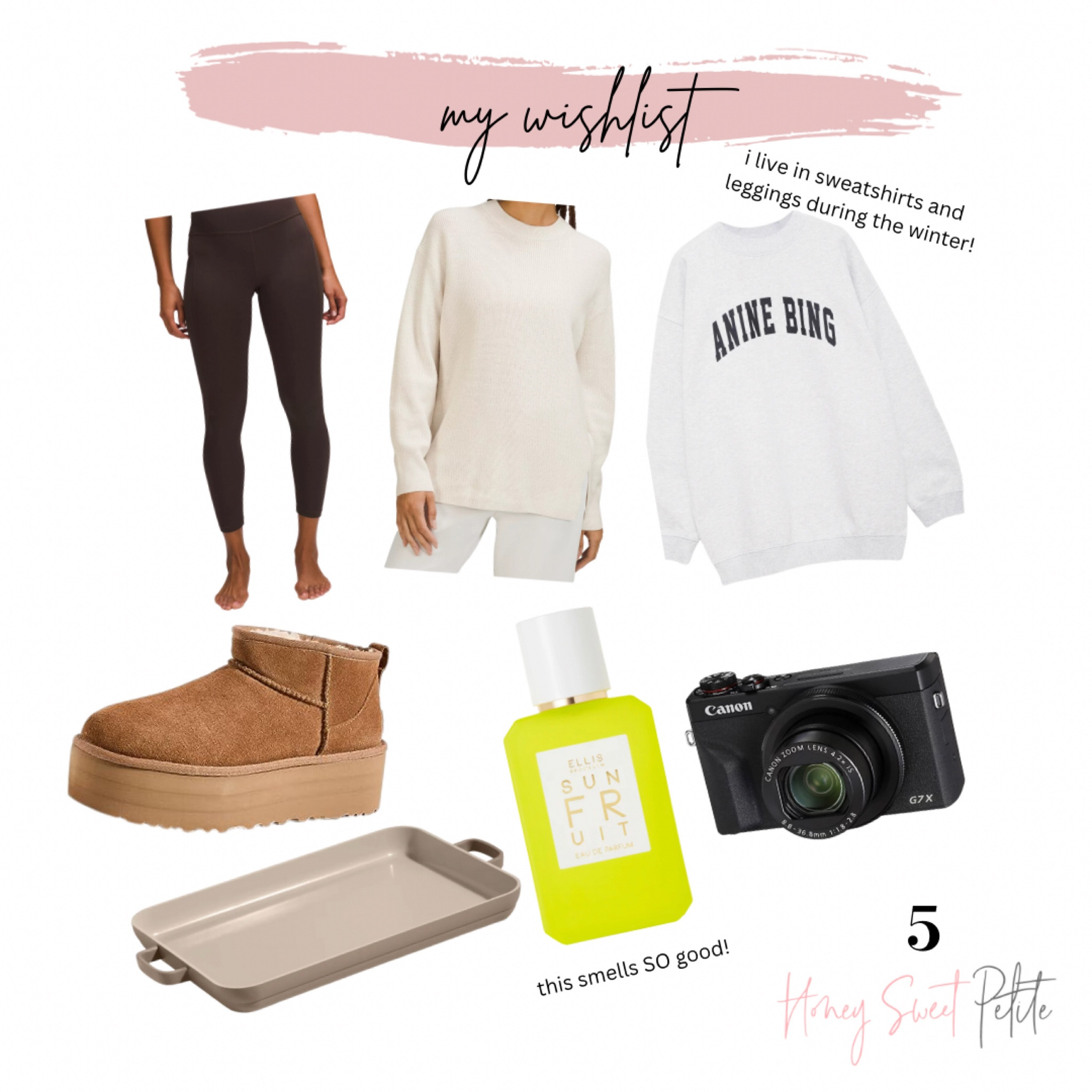 My Christmas wishlist! 

Camera 
Anine bing 
Lululemon leggings 
Uggs 
Gift guide 
Holiday Christmas tree 
Christmas decor 

#LTKstyletip #LTKGiftGuide #LTKHoliday