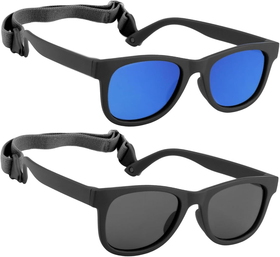 2 Pack Toddler Sunglasses Polarized with Strap for 0-24 Months/2-4 Years Kids, Girls Boys Baby Gl... | Amazon (US)