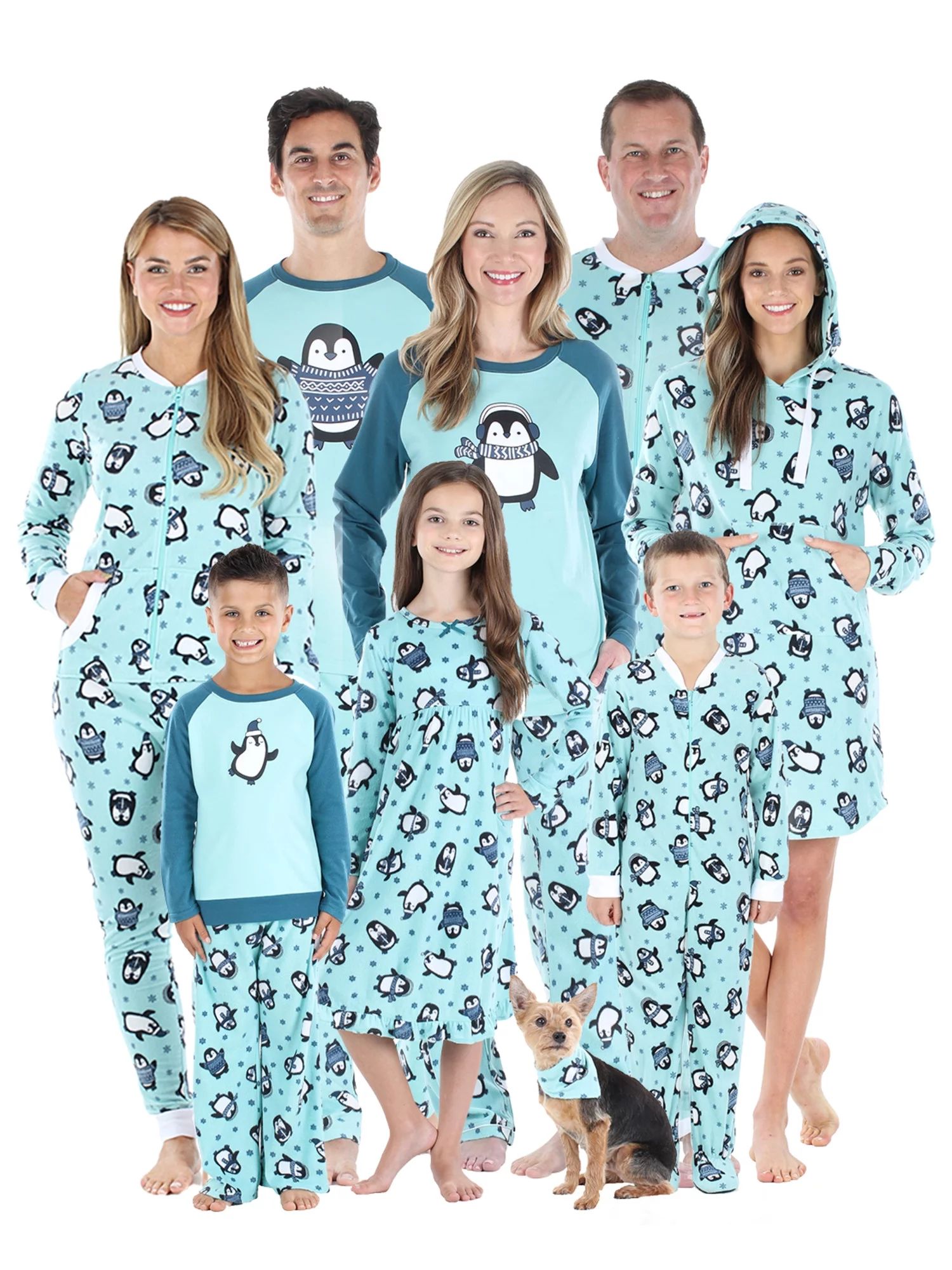 Our Family Pjs Holiday Family Matching Blue Penguin Fleece Pajama PJ Sets - Walmart.com | Walmart (US)