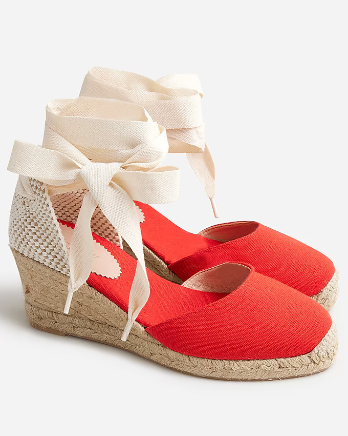 Made-in-Spain lace-up midheel espadrilles | J. Crew US