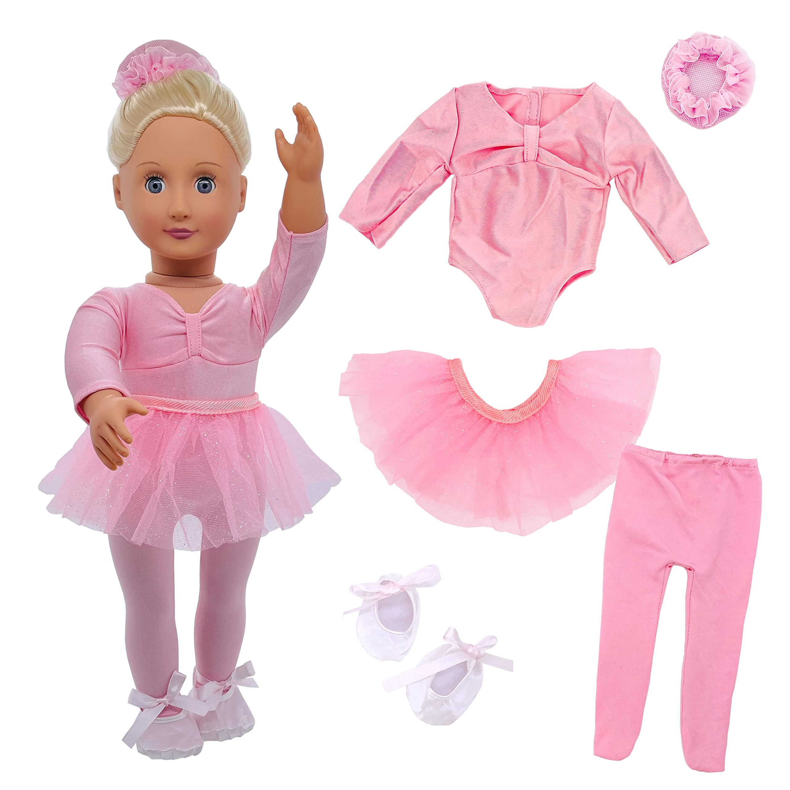 18" Doll Clothes Ballet Ballerina Outfits 5pcs Dance Dress for American OG18 Inch Doll Accessorie... | Amazon (US)
