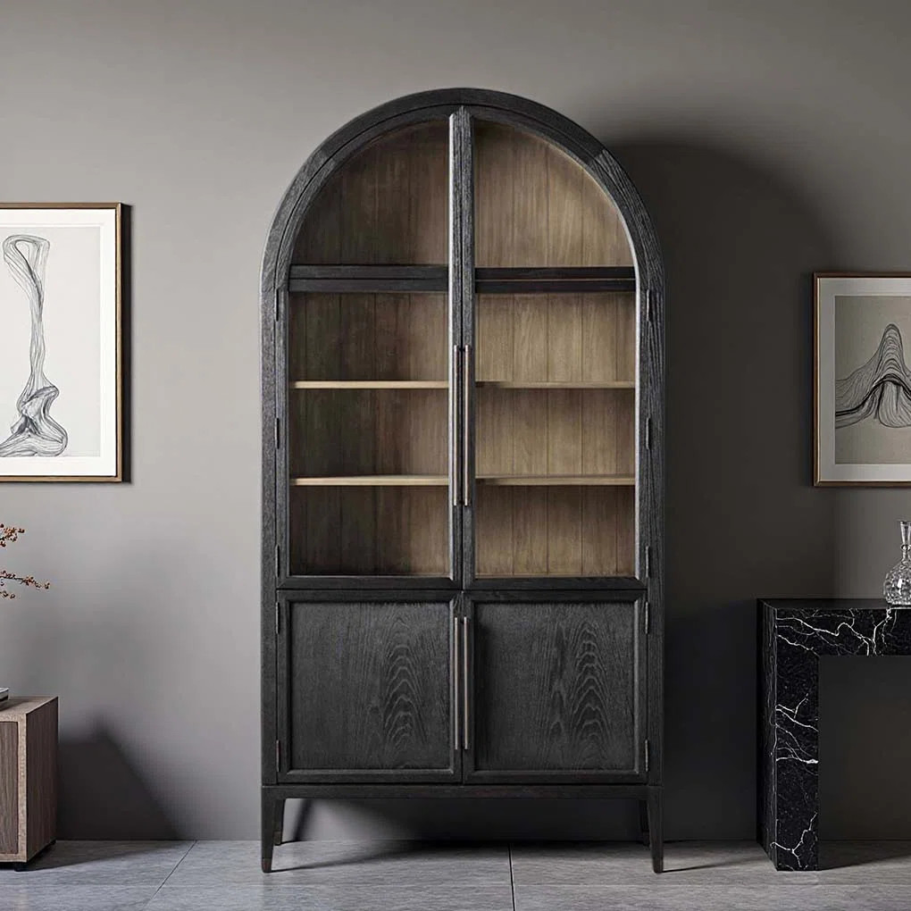 Kravitz American Vintage Style Arched Display Cabinet | Wayfair North America