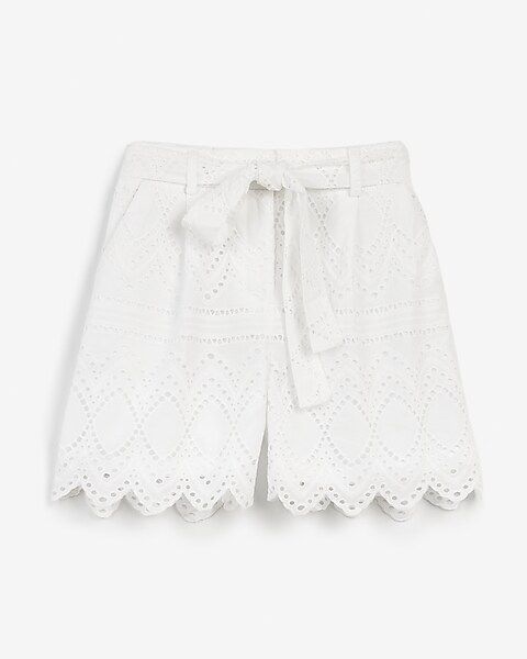 Super High Waisted Lace Belted Shorts | Express