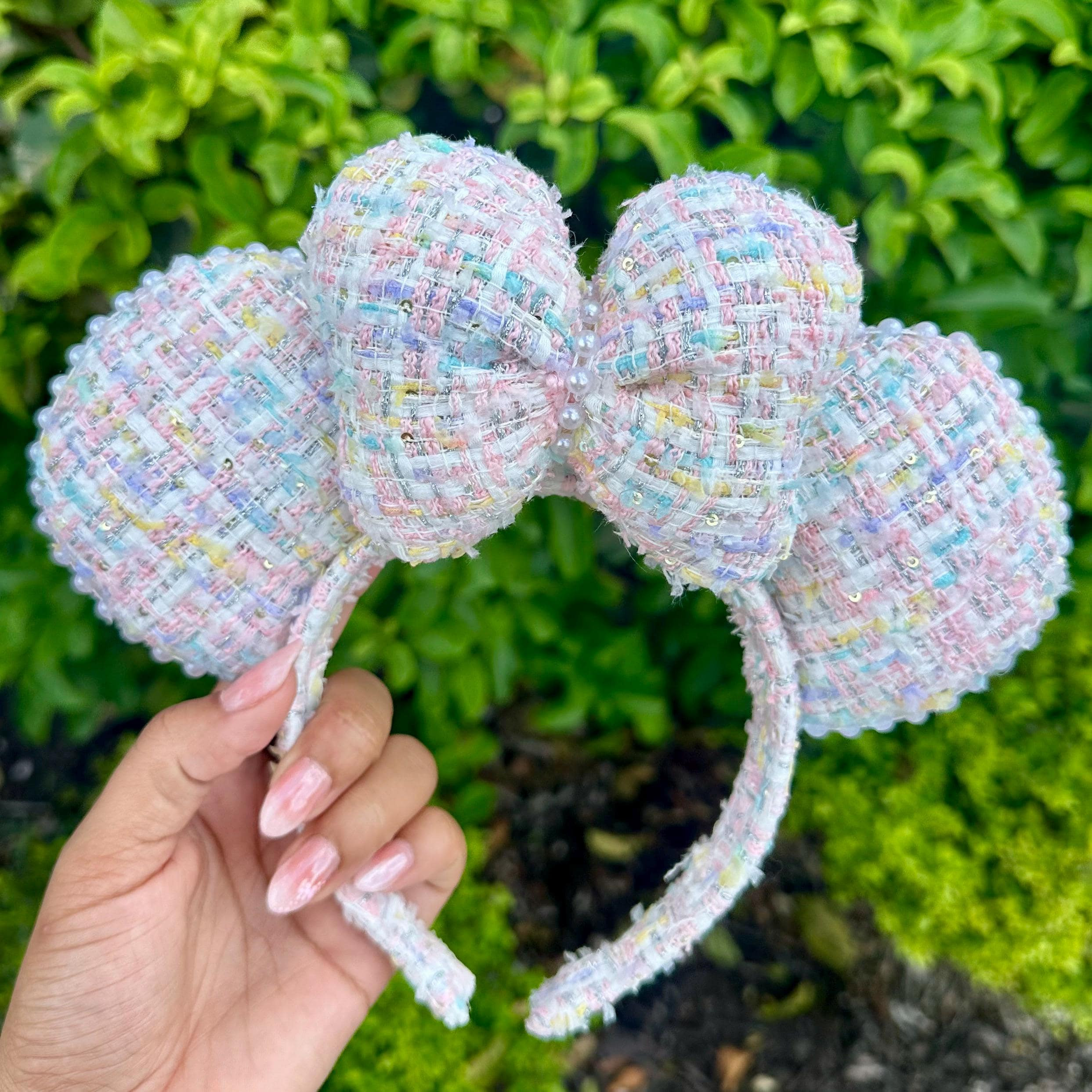 Pink Plaid Mickey Ears, Disney Spring and Easter Ears, Pastel Mouse Headband, Minnie Ears For Women & Kids, Birthday Ear, Family trip Gift | Etsy (Global)