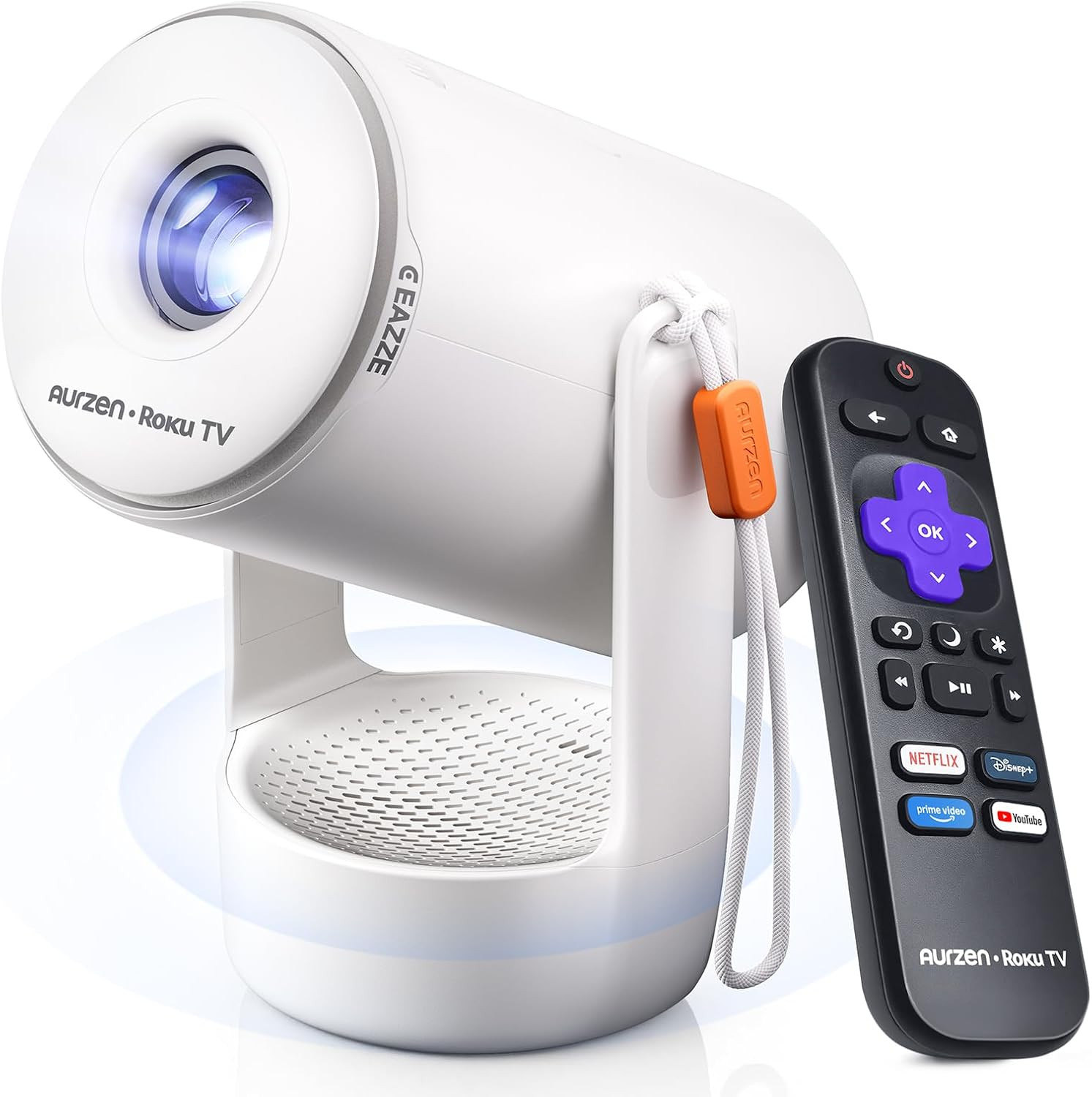 Aurzen Roku TV E1R Smart Portable Mini Projector with WiFi and Bluetooth | Amazon (US)